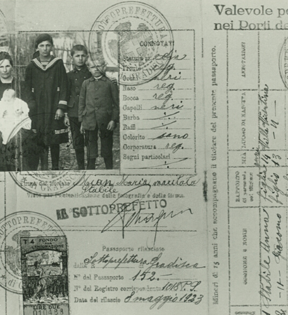 Acervo Digital Imagem de passaporte antigo de italianos